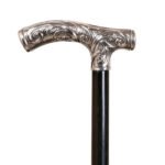 Canne noir hout poignet en nickel